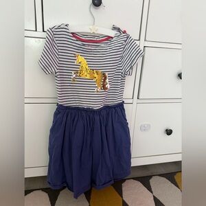 Striped Dress with Gold Sequin Horse